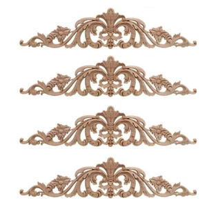 4Pcs Wood Carving Decal Wood Furniture Appliques Corner Onlay Applique6731 - Imagen 1 de 7
