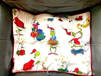 Disney Pottery Barn GRINCH Christmas pillow Sham Dr Seuss Holiday Gift party , - Image 1 of 4