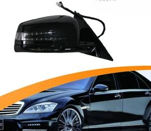For Mercedes Benz S Class W221 S300 S400 S63 S65 Rear View Mirror Black Right - Bild 1 von 6