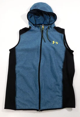 Under Armour Chaleco Cremallera Completa Para Hombre Pequeño Suelto Sudadera con Capucha Coldgear Azul Entrenamiento Foto 1 de 4