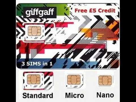 Último 5G 4G GiffGaff SIM Nano Micro 3 en 1 GRATIS £5 Crédito Más Barato Cómpralo Ahora Foto 1 de 1