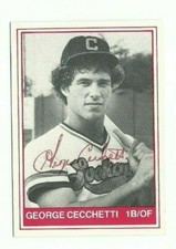 George Cecchetti 1982 TCMA Chattanooga Lookouts autographed auto signed card 