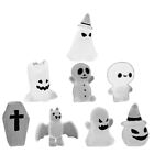  8 Pcs Halloween Decorations Kit Luminous Miniature Skeleton Model