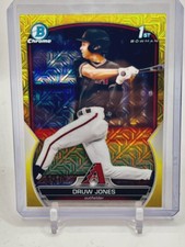 2023 Bowman Chrome Mega Box Prospects Yellow Refractors #BCP25 Druw Jones RC /75