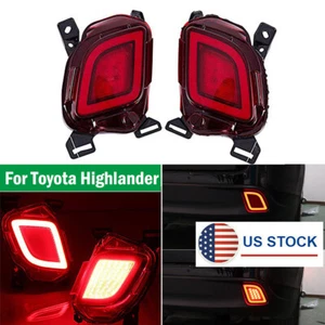 2x LED Rear Bumper Light Brake DRL Turn Signal LH+RH For Toyota Highlander 15-19 - Picture 1 of 12