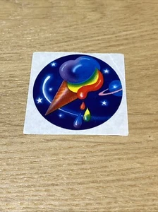 Vintage 1983 Lisa Frank foil 2” circle sticker ice cream galaxy - Picture 1 of 3
