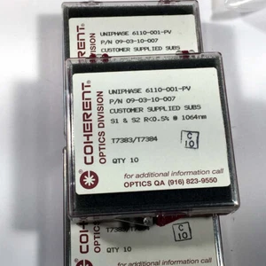 Coherent PLCX Lens Ø½ F=80mm BK-7 R 0.5% @ 1064nm YAG - Picture 1 of 3