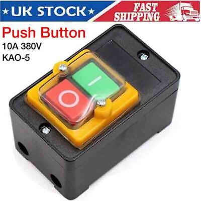 Push Button Motor Drill Switch For 10A 220V/380V KAO-5 ON/OFF Machine Waterproof • 6.32£