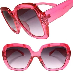 Gorgeous Classy Oversized Exaggerated Luxury Womens Red Square Sunglasses - Picture 1 of 3