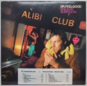 DR. FEELGOOD ~ Sneakin' Suspicion ~ 1977 VINYL LP ~ Gold Stamped White Lbl PROMO - Imagen 1 de 7