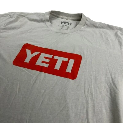 Yeti Men's Short Sleeve Cotton Box Logo T-Shirt White/Gray • Large - Imagem 1 de 4