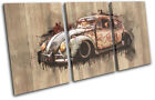 Rustic Garage Rat Rod Man Cave Cars TREBLE CANVAS WALL ART Picture Print