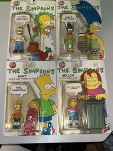 The Simpsons Homer Nelson BART Marge Phrases Action Figure Mattel 1990 LOT - Picture 1 of 11