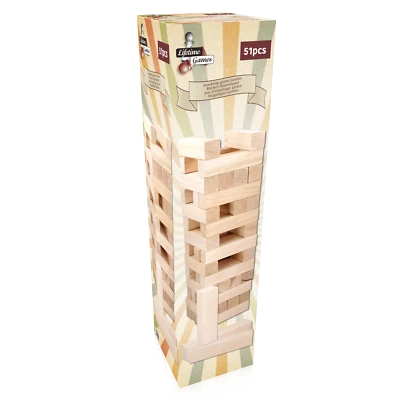 Holzturm Stapelspiel Geschicklichkeitsspiel Motorik Lernspiel Wackelturm XXL 51 - Bild 1 von 4