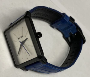 Women’s Nixon K Squared Watch 30mm Case Silver Dial Blue Band New Battery - Picture 1 of 12