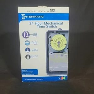 Intermatic T102R 24-Hour Mechanical Time Switch, 208-277 VAC, 60Hz, SPST - Picture 1 of 5