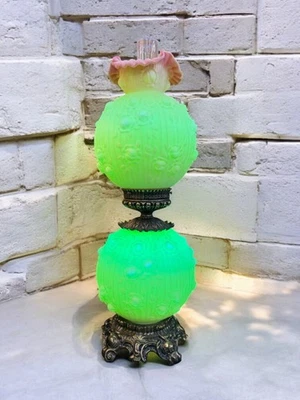 Fantástica lámpara de 3 vías Fenton Birmana Cabbage Rose GWTW Foto 1 de 4