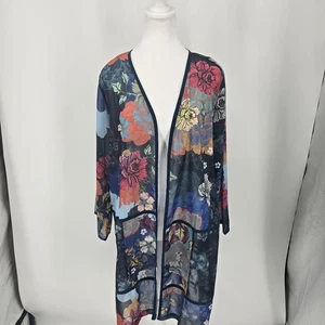 Soft Surroundings Renature Floral Open Kimono Topper 3/4 Sleeve Size XL - Picture 1 of 8