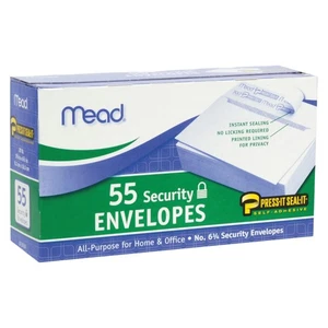 Sobres Mead Security Press-It Seal-It [revestimiento impreso]: 3-5/8 pulgadas x 6-1/2 pulg. - Imagen 1 de 3