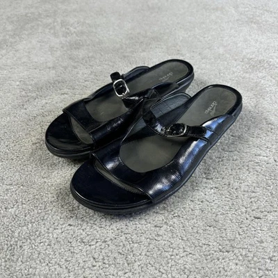 Zapatos Dansko para mujer talla 40 sandalias deslizables de cuero negro hebilla cómoda informales Foto 1 de 4