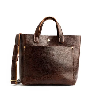 Portland Leather Goods Mini Classic Crossbody Tote Bag - Coldbrew PREMIUM GRADE - Bild 1 von 3
