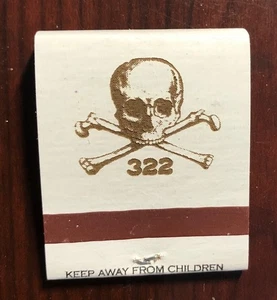Yale Secret Society Skull & Bones #322 Fraternity Matchbook - Picture 1 of 1