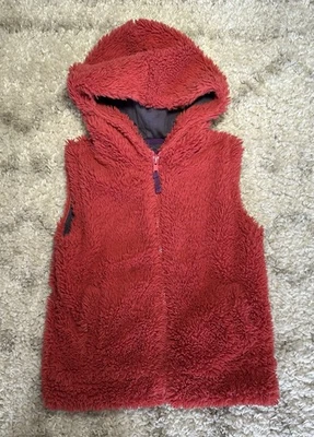 MINI BODEN ADORABLE ROSE MAUVE SHERPA HOODED SWEATER VEST GIRLS   SZ   5-6 YRS - Image 1 of 4