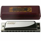 Easttop Harmonica 10Holes Key of C SILVER/GOD w/ Case Blues Harp Stainless Steel