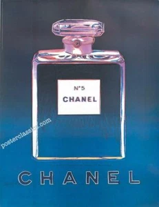 CHANEL N5 WARHOL ORIGINAL 1997 ON LINEN Blue/BLUE 22 x 29 inches on linen - Picture 1 of 6