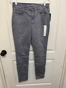 Pantalones de mezclilla para mujer 8 hilos universales de tiro alto ajustados gris claro nuevos con etiquetas - Imagen 1 de 2