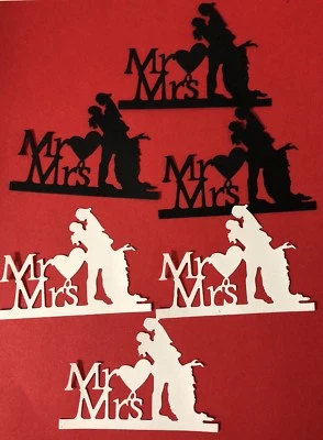 MR & MRS PAIR Troquelado (3 piezas) Boda•Casado•Anuncio •Invitación•Celebrar Foto 1 de 4