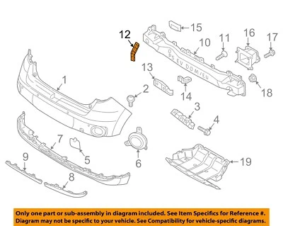 KIA OEM 14-16 Soul Rear Bumper-Impact Bar Upper Bracket 86633B2000 Foto 1 de 2