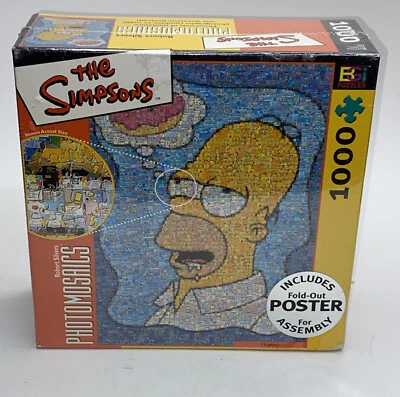Os Simpsons 1000 peças quebra-cabeça fotomosaico Robert Silvers lacrado Homer - Imagem 1 de 4
