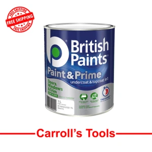 British Paints 1L White Semi Gloss Doors Windows And Trim Paint And Prime - Picture 1 of 1