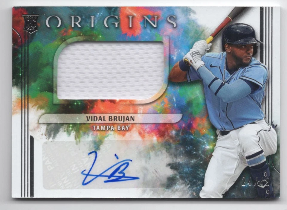 2022 PANINI ORIGINS JERSEY AUTO RC Vidal Brujan Auto /49 Tampa Bay Rays - Image 1 of 2