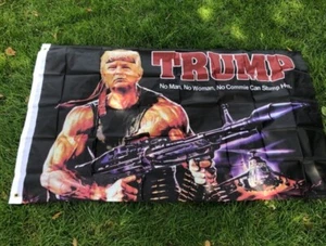 Large Trump Patriotic Rambo Inspired USA Flag 90x150cm - Picture 1 of 2