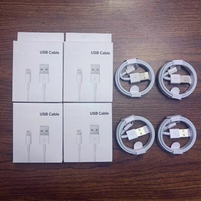 4-PACK Original Charger Cable Charging Cord For iPhone 6 7 8 10 11 12 13 pro Max - Image 1 of 4