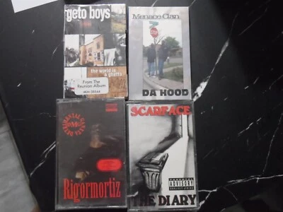 Rap-a-Lot 4 Cassette Lot Scarface Geto Boys Menace Clan DMG The Diary Rigormorti Foto 1 de 2