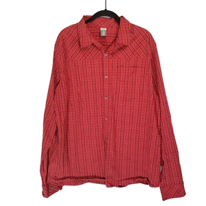 Stio Button Up Shirt Mens Large Red Plaid Long Sleeve Western Outdoors - Picture 1 of 11