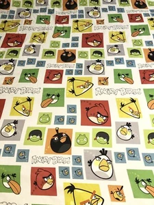 Angry Birds Lenzuolo Piatto Twin Size Poliestere Gioco Personaggi Stampa Quadrata Artigianato - Foto 1 di 7
