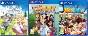 LOTTO 3 GIOCHI PLAYSTATION 4, KEYWE, Leisure Suit Larry, Giraffe And Annika - Foto 1 di 4