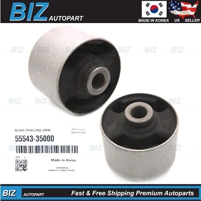 OEM 2PCS Trailing Arm Bushings for 95-05 Hyundai 01-06 Kia Models # 55543-35000 - Image 1 of 4