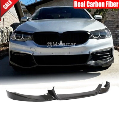 Alerón labial de parachoques delantero de carbono real para BMW Serie 5 G30 530i 540i Base 2017-19 Foto 1 de 4