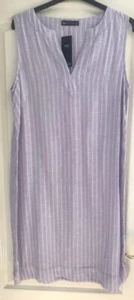Marks and Spencer Womens Lilac Stripe linen dress. UK size 16 - Picture 1 of 1