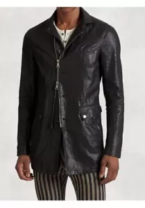 $1498 Brand New John Varvatos Linen Resin Coated Coat EU 48 USA 38 - Picture 1 of 12