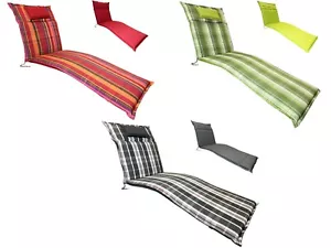 Sun Garden Liege Auflagen Sonnenliege 190cm Polster Auflage Gartenliege Kissen - Bild 1 von 10