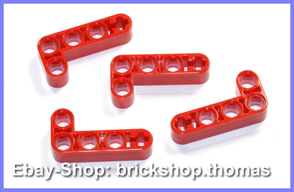 Lego 4 x Technic Liftarm rot - 32140 - 2 x 4 L-Shape Red - NEU / NEW - Bild 1 von 1