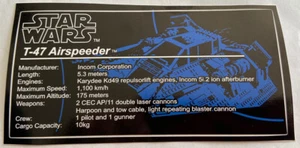 Lego Star Wars UCS Sticker 75144 Snowspeeder T-47 Airspeeder - Bild 1 von 1