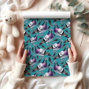 Pigeon Gift Wrap – Watercolour Pigeons Wrapping Paper with Feathers Design W71 - Picture 1 of 44