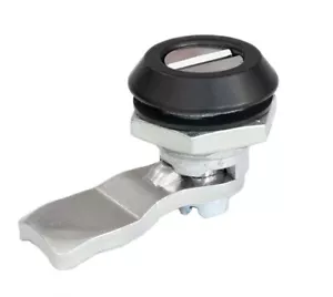 Schwarz Stahl Vierteldrehung Cam Lock Riegel - Funktioniert mit Schraubendreher - Schlitz - IP65 - Bild 1 von 3